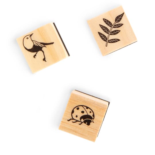 6 Pack: Bugs & Flowers Wood Stamp Set by Recollections®